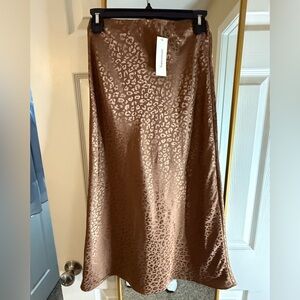Francesca's Brown Animal Print A-Line Skirt, women’s small